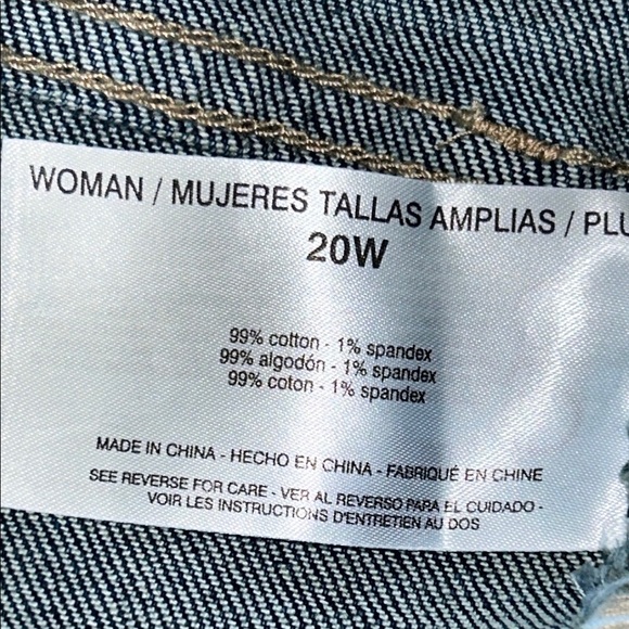 Code Bleu Deep Blue Denim JeansSize 20W High Rise Straight Leg New - Picture 10 of 13